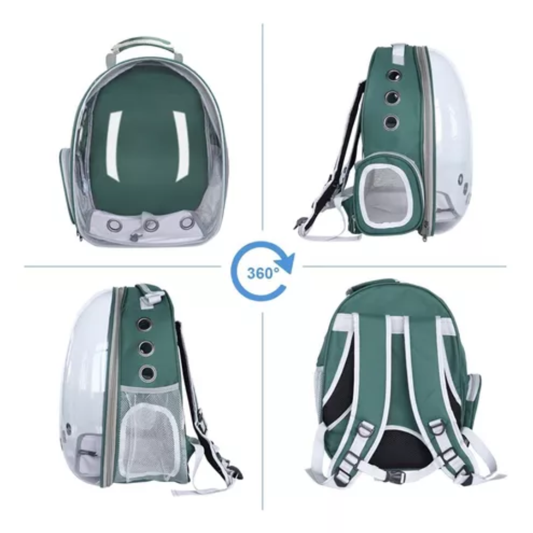 Maleta morral para mascotas con ventana burbuja