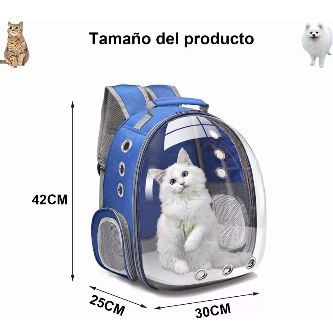 Maleta morral para mascotas con ventana burbuja