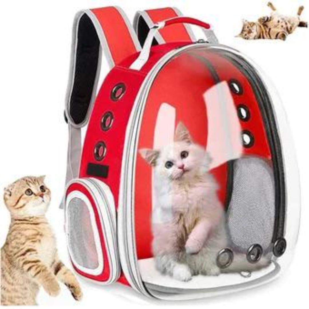 Maleta morral para mascotas con ventana burbuja